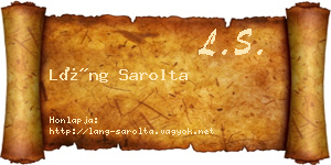 Láng Sarolta névjegykártya